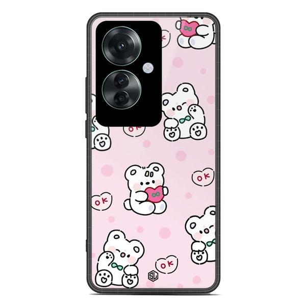 Cute Chic Series Soft Phone Case - Premium Glass Case - Design 1 - Oppo Reno 11F