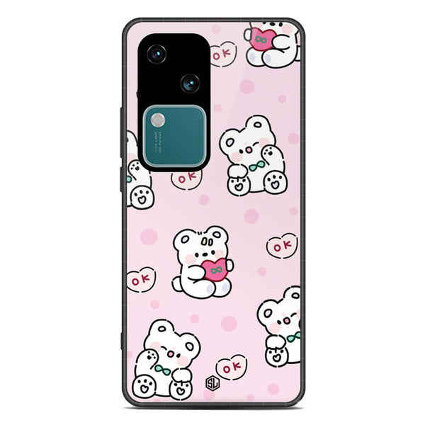Cute Chic Series Soft Phone Case - Premium Glass Case - Design 1 - Vivo S18