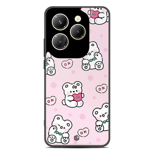 Cute Chic Series Soft Phone Case - Premium Glass Case - Design 1 - Infinix Hot 40 Pro