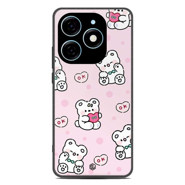 Cute Chic Series Soft Phone Case - Premium Glass Case - Design 1 - Tecno Spark 20C