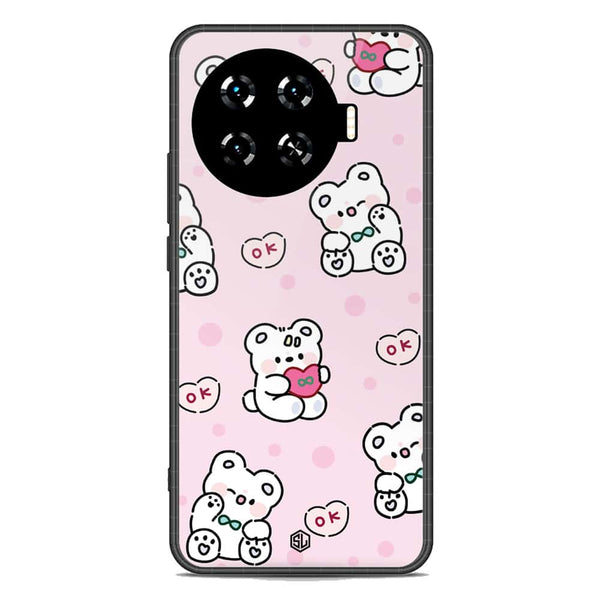 Cute Chic Series Soft Phone Case - Premium Glass Case - Design 1 - Tecno Spark 20 Pro Plus