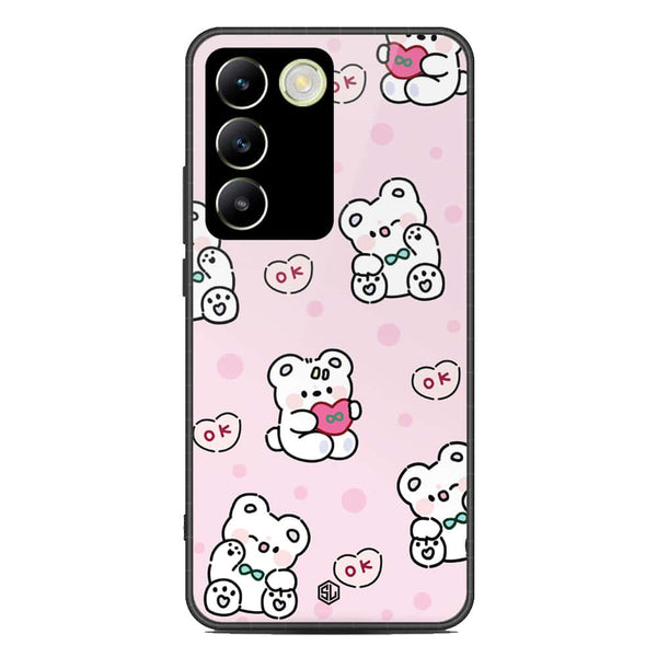 Cute Chic Series Soft Phone Case - Premium Glass Case - Design 1 - Vivo Y100 4G