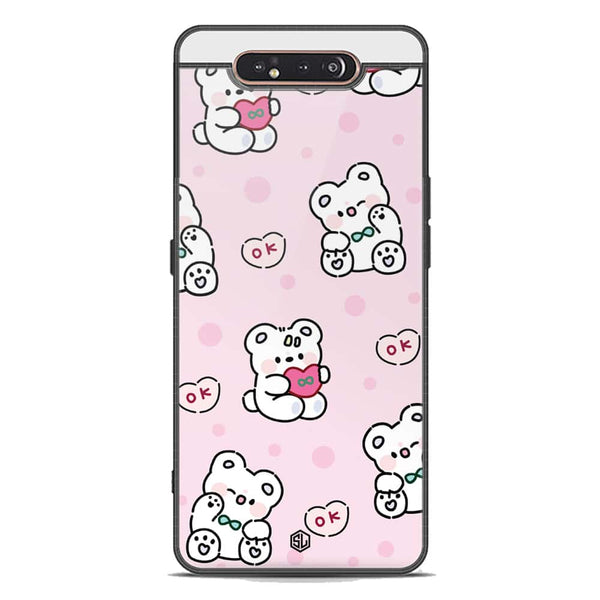 Cute Chic Series Soft Phone Case - Premium Glass Case - Design 1 - Samsung Galaxy A80