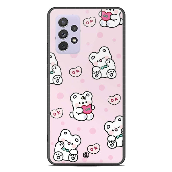 Cute Chic Series Soft Phone Case - Premium Glass Case - Design 1 - Samsung Galaxy A72