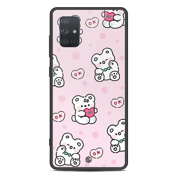 Cute Chic Series Soft Phone Case - Premium Glass Case - Design 1 - Samsung Galaxy A71