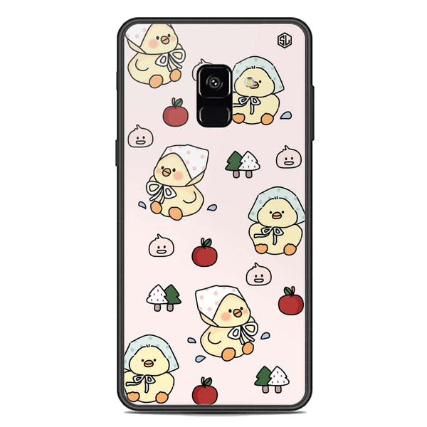 Cute Chic Series Soft Phone Case - Premium Glass Case - Design 2 - Samsung Galaxy A8 2018