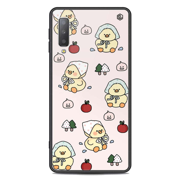 Cute Chic Series Soft Phone Case - Premium Glass Case - Design 2 - Samsung Galaxy A7 2018
