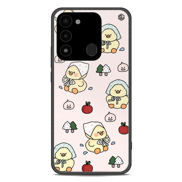 Cute Chic Series Soft Phone Case - Premium Glass Case - Design 2 - Tecno Spark 8C
