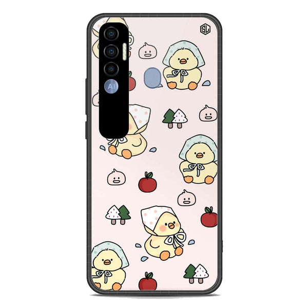 Cute Chic Series Soft Phone Case - Premium Glass Case - Design 2 - Tecno Spark 7 Pro