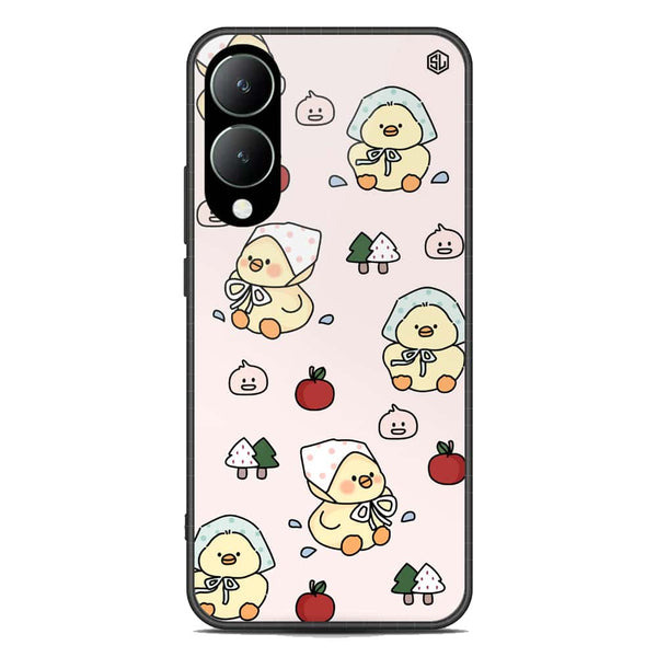 Cute Chic Series Soft Phone Case - Premium Glass Case - Design 2 - Vivo Y17s