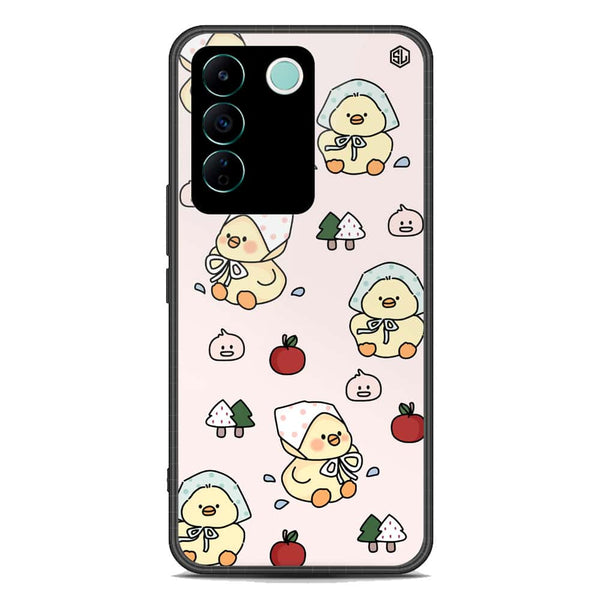 Cute Chic Series Soft Phone Case - Premium Glass Case - Design 2 - Vivo V27e