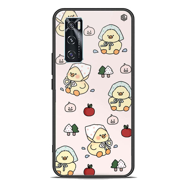 Cute Chic Series Soft Phone Case - Premium Glass Case - Design 2 - Vivo V20 SE