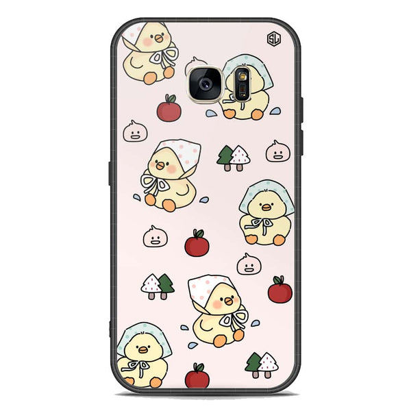 Cute Chic Series Soft Phone Case - Premium Glass Case - Design 2 - Samsung Galaxy S7