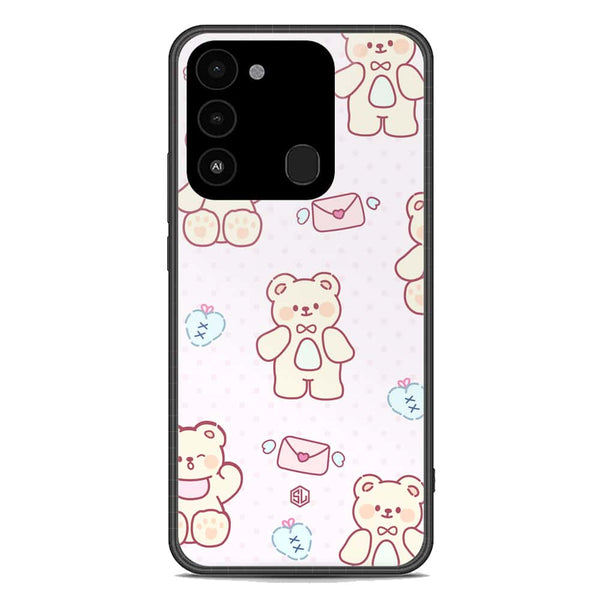 Cute Chic Series Soft Phone Case - Premium Glass Case - Design 3 - Tecno Spark 8C