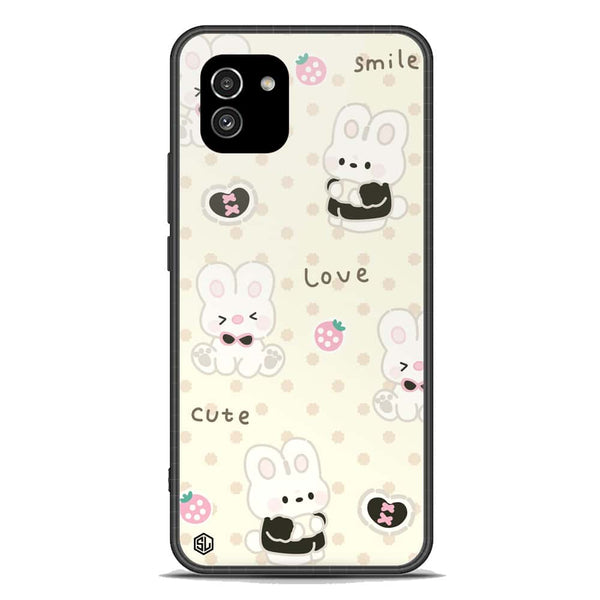 Cute Chic Series Soft Phone Case - Premium Glass Case - Design 4 - Samsung Galaxy A03