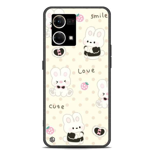 Cute Chic Series Soft Phone Case - Premium Glass Case - Design 4 - Oppo Reno 8 4G
