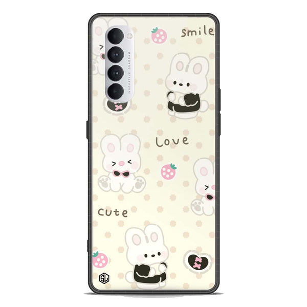 Cute Chic Series Soft Phone Case - Premium Glass Case - Design 4 - Oppo Reno 4 Pro 5G