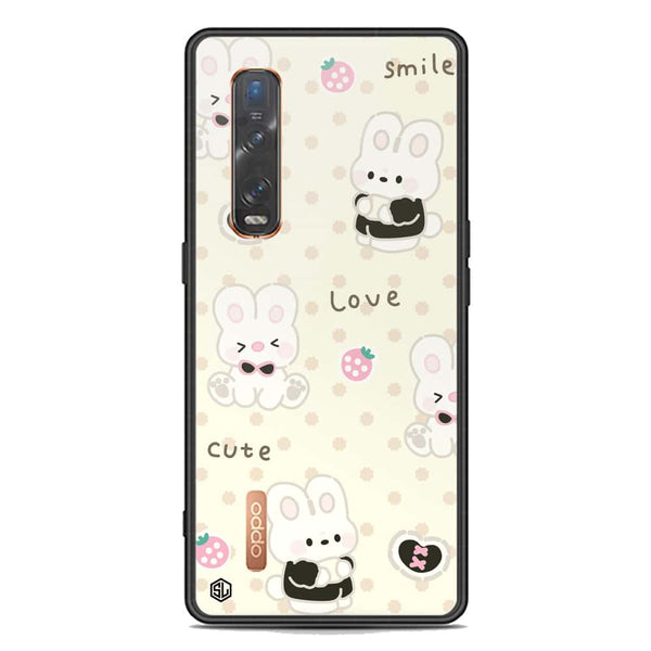 Cute Chic Series Soft Phone Case - Premium Glass Case - Design 4 - Oppo Find X2 Pro