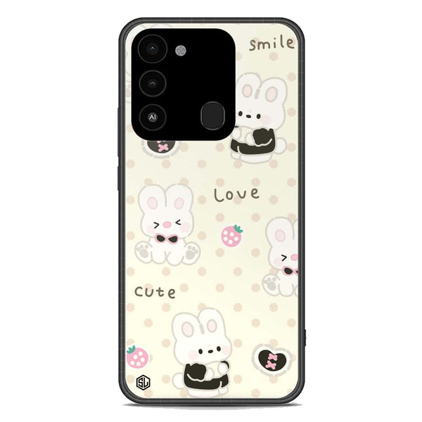 Cute Chic Series Soft Phone Case - Premium Glass Case - Design 4 - Tecno Spark 8C