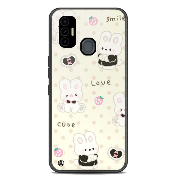 Cute Chic Series Soft Phone Case - Premium Glass Case - Design 4 - Tecno Spark 7