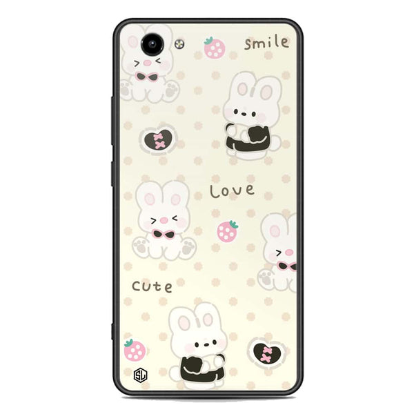 Cute Chic Series Soft Phone Case - Premium Glass Case - Design 4 - Vivo Y71
