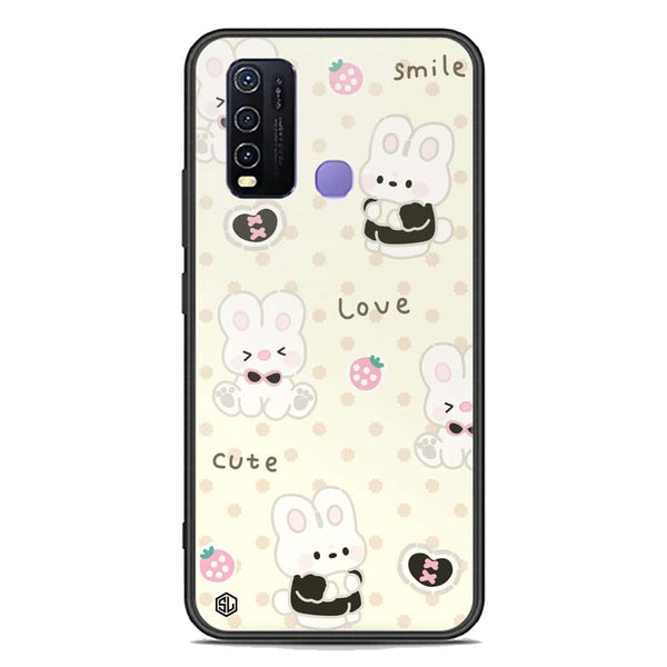 Cute Chic Series Soft Phone Case - Premium Glass Case - Design 4 - Vivo Y50