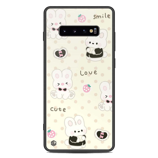Cute Chic Series Soft Phone Case - Premium Glass Case - Design 4 - Samsung Galaxy S10 Plus