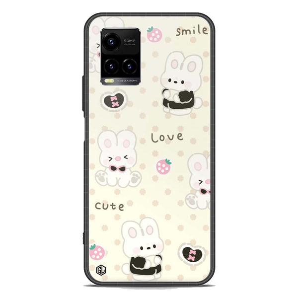 Cute Chic Series Soft Phone Case - Premium Glass Case - Design 4 - Vivo Y21
