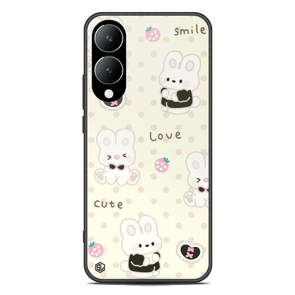 Cute Chic Series Soft Phone Case - Premium Glass Case - Design 4 - Vivo Y17s