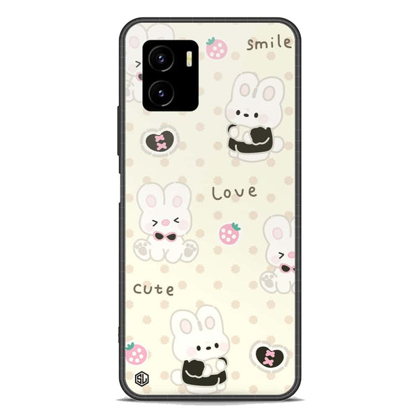Cute Chic Series Soft Phone Case - Premium Glass Case - Design 4 - Vivo Y15s