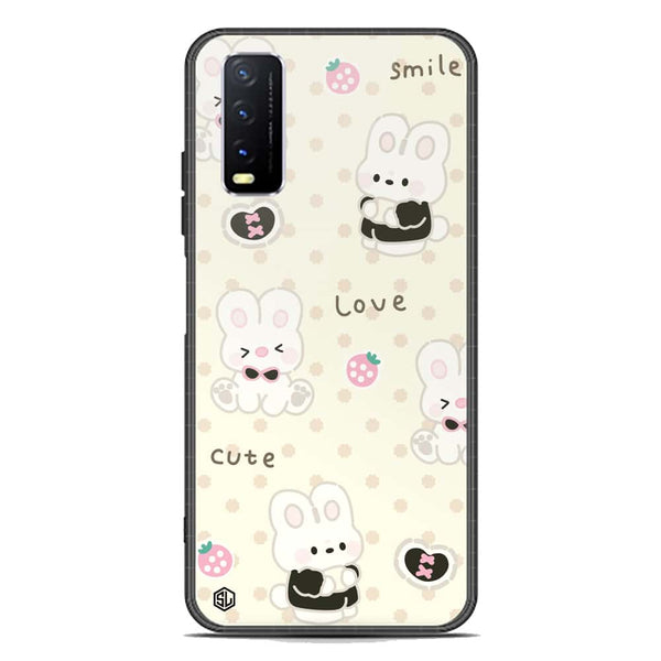 Cute Chic Series Soft Phone Case - Premium Glass Case - Design 4 - Vivo Y12a