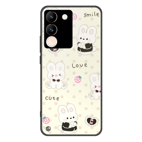 Cute Chic Series Soft Phone Case - Premium Glass Case - Design 4 - Vivo V29e