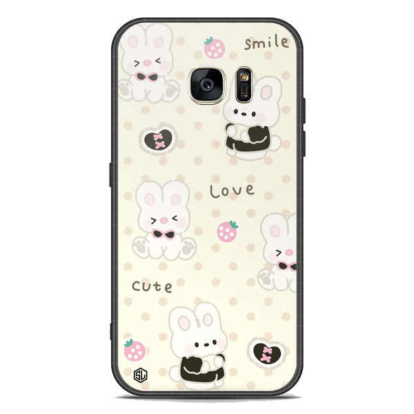 Cute Chic Series Soft Phone Case - Premium Glass Case - Design 4 - Samsung Galaxy S7
