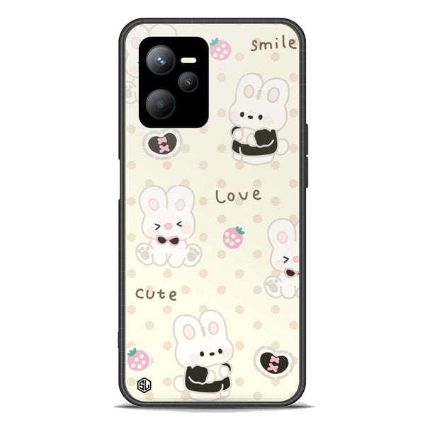 Cute Chic Series Soft Phone Case - Premium Glass Case - Design 4 - Realme Q5