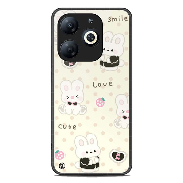 Cute Chic Series Soft Phone Case - Premium Glass Case - Design 4 - Infinix Hot 40i