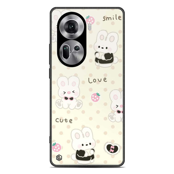 Cute Chic Series Soft Phone Case - Premium Glass Case - Design 4 - Oppo Reno 11