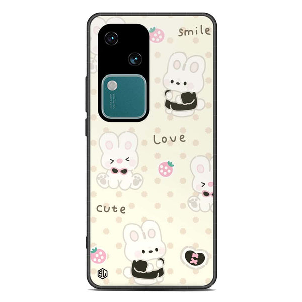 Cute Chic Series Soft Phone Case - Premium Glass Case - Design 4 - Vivo V30