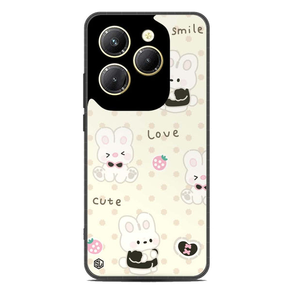 Cute Chic Series Soft Phone Case - Premium Glass Case - Design 4 - Infinix Hot 40 Pro
