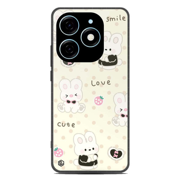 Cute Chic Series Soft Phone Case - Premium Glass Case - Design 4 - Tecno Spark 20