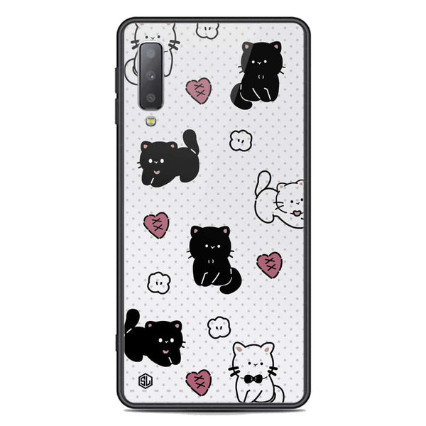 Cute Chic Series Soft Phone Case - Premium Glass Case - Design 6 - Samsung Galaxy A7 2018