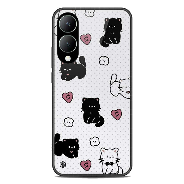 Cute Chic Series Soft Phone Case - Premium Glass Case - Design 6 - Vivo Y17s