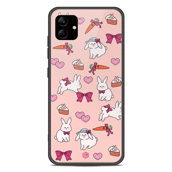 Cute Korean Design Series Soft Phone Case - Premium Glass Case - Design 1 - Samsung Galaxy A04e