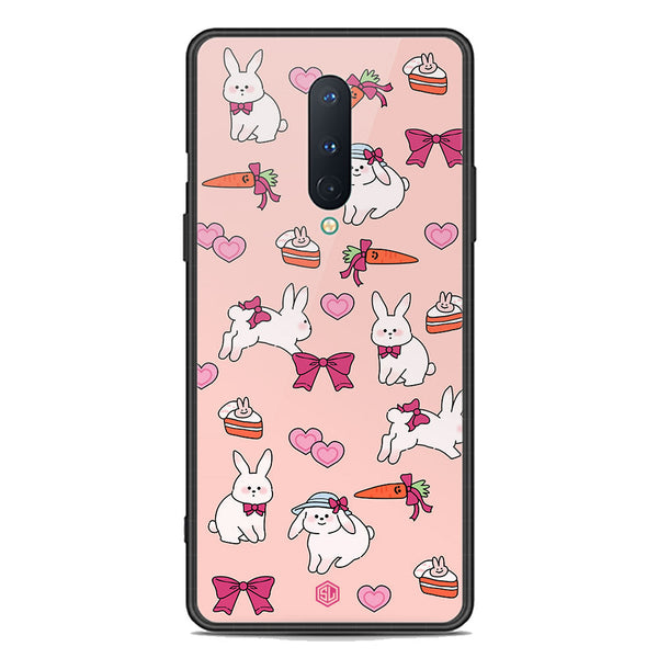 Cute Korean Design Series Soft Phone Case - Premium Glass Case - Design 1 - OnePlus 8 4G
