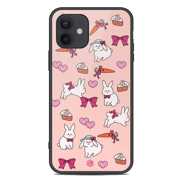 Cute Korean Design Series Soft Phone Case - Premium Glass Case - Design 1 - iPhone 12 Mini