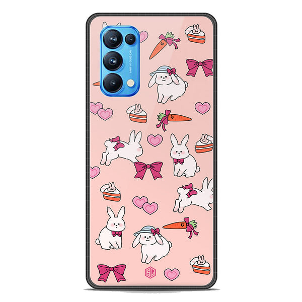 Cute Korean Design Series Soft Phone Case - Premium Glass Case - Design 1 - Oppo Reno 5 Pro 5G