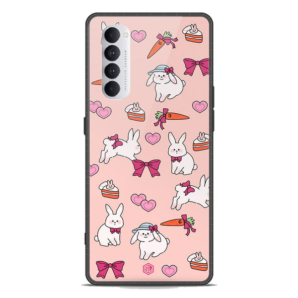 Cute Korean Design Series Soft Phone Case - Premium Glass Case - Design 1 - Oppo Reno 4 Pro 5G