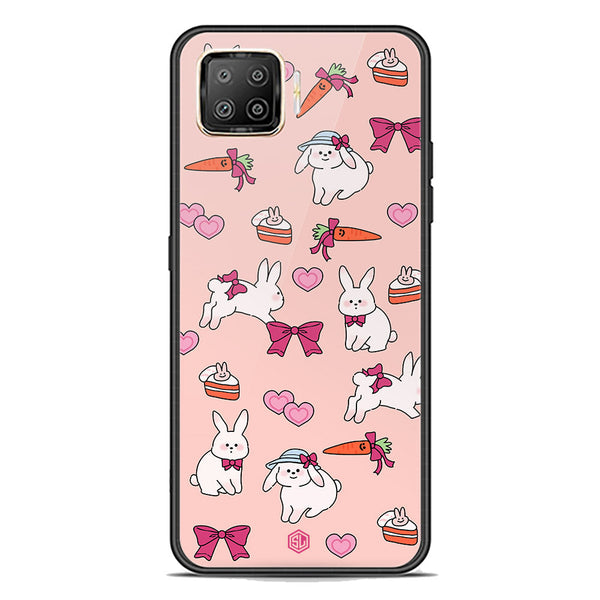 Cute Korean Design Series Soft Phone Case - Premium Glass Case - Design 1 - Oppo Reno 4 Lite