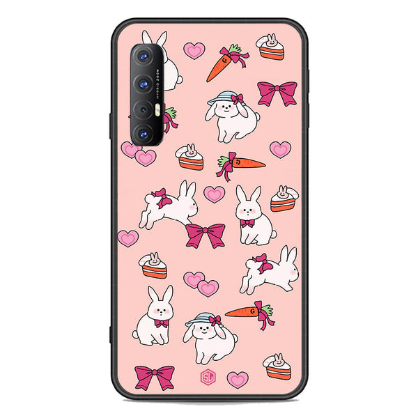 Cute Korean Design Series Soft Phone Case - Premium Glass Case - Design 1 - Oppo Reno 3 Pro