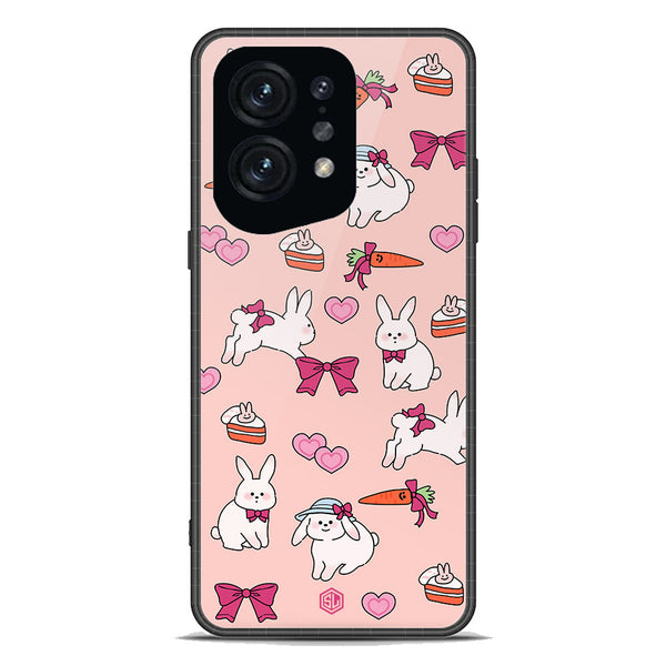 Cute Korean Design Series Soft Phone Case - Premium Glass Case - Design 1 - Oppo Find X5