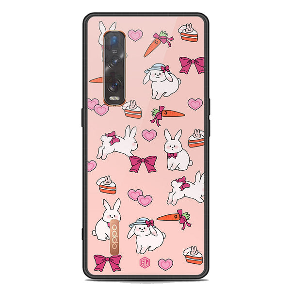 Cute Korean Design Series Soft Phone Case - Premium Glass Case - Design 1 - Oppo Find X2 Pro